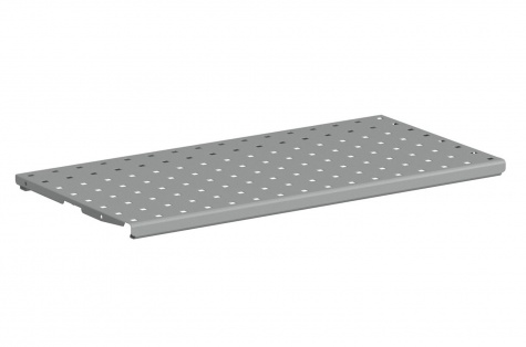 Perforated steel shelf 600 x 400 mm, silver effect