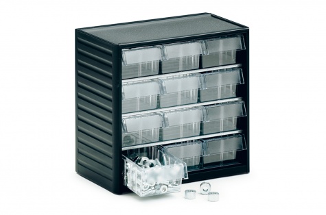 Small parts storage cabinet, 12 drawers