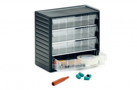 Small parts storage cabinet, 4 drawers