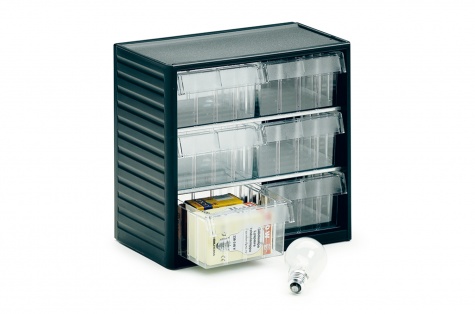 Small parts storage cabinet, 6 drawers