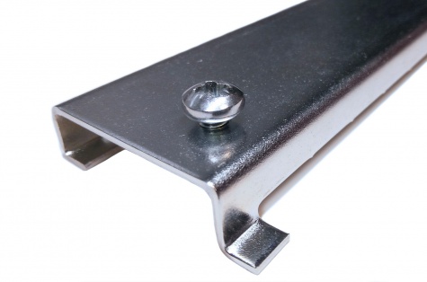 Bracket, plastic storage cabinet to perforated panel