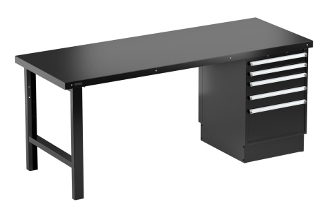 Komplekt: Töökojalaud Workshop, 2000 x 750 mm, 750kg, must