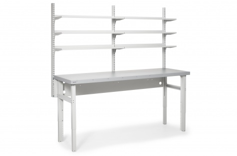 Heavy workbench set, 550kg, 630 x 2000 mm, steel top