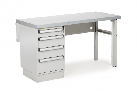 Töökojalaua komplekt, 550kg, 630 x 2000 mm, teras