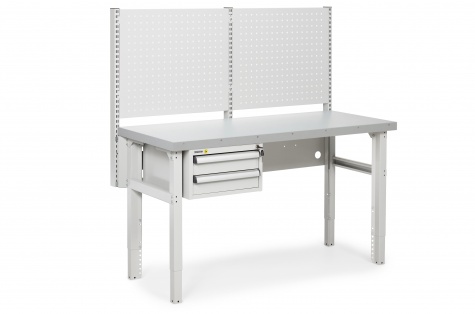 Töökojalaua komplekt, 550kg, 630 x 2000 mm, teras