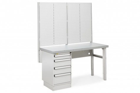 Töökojalaua komplekt, 550kg, 630 x 2000 mm, teras