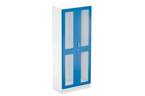 Cabinet 80/200 blue with plexiglass doors