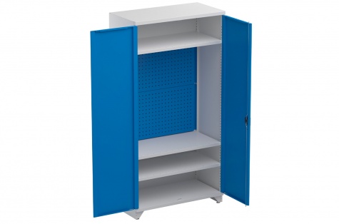 Shelving cabinet 100/50/200, 3xshelf, 2xperfpanel