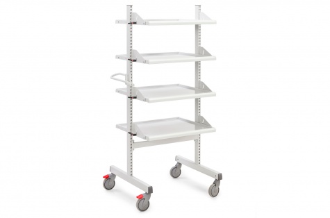 Modulārie ratiņi Multi Trolley, augstie, M900, 4 plaukti