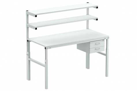 Set TP-7: workbench with shelves, 700 x 1500 mm