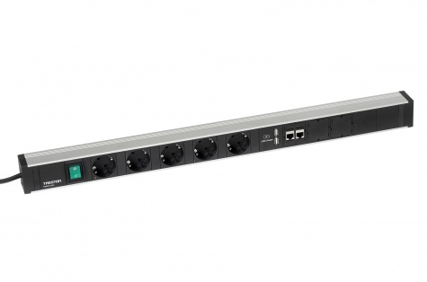 Treston Power rail 683, 5 sockets + switch + 2xUSB + 2xCAT6A