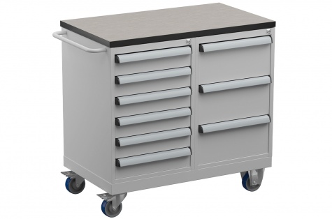 Tool trolley, 9 drawers, vinyl top