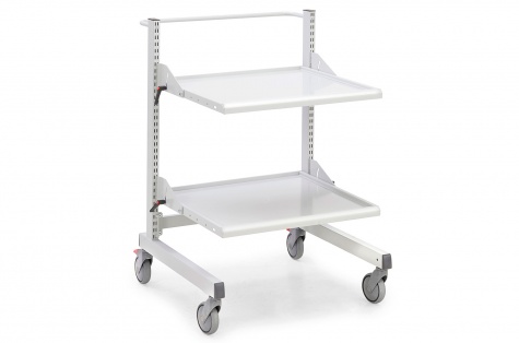 Moduļu ratiņi Multi Trolley, zemi, M750, 2 regul. plaukti