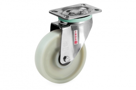 S68FV Plaatkinnitusega pöörduv ratas, roostevaba, Ø 100 x 30 mm, 220 kg