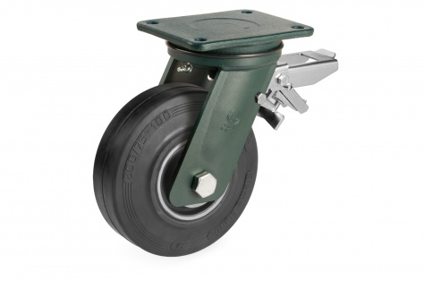 S72GH Plaatkinnitusega, pöörduv ratas, piduriga, Ø 200 x 75 mm, 700 kg
