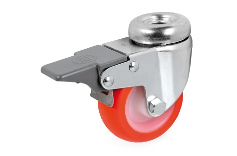 S36 Bolt hole, swivel wheel with brake