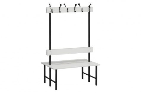 Istepink nagidega, kahepoolne, helehall melamiin, 1000 mm