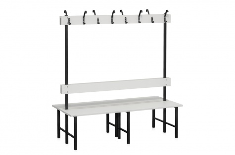 Istepink nagidega, kahepoolne, helehall melamiin, 1500 mm