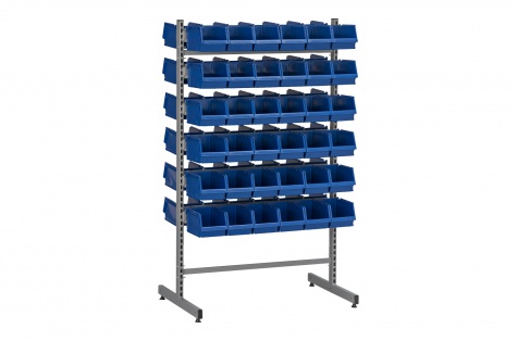 Complete T-Rack 1 including 72 Plastic Bins