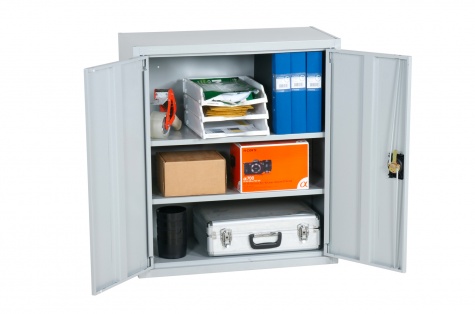 Металлический шкаф низкий, серый, 900(В) x 800(Ш) x 400(Г) мм 