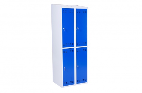 Clothing cabinet, blue/grey 4 doors