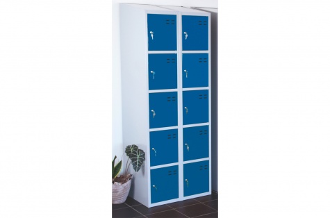 Storage locker, blue/grey 10 comp.