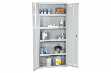 Chemical cabinet 1950 x 920 x 420 mm, flatpack, grey