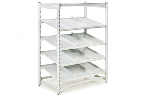 Treston FiFo Flow Rack M1350, steel shelves 4 pcs